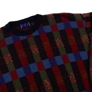CT Vintage Colorblock Y2K 90s Colorful Cosby Style Crew Neck Sweater Medium
